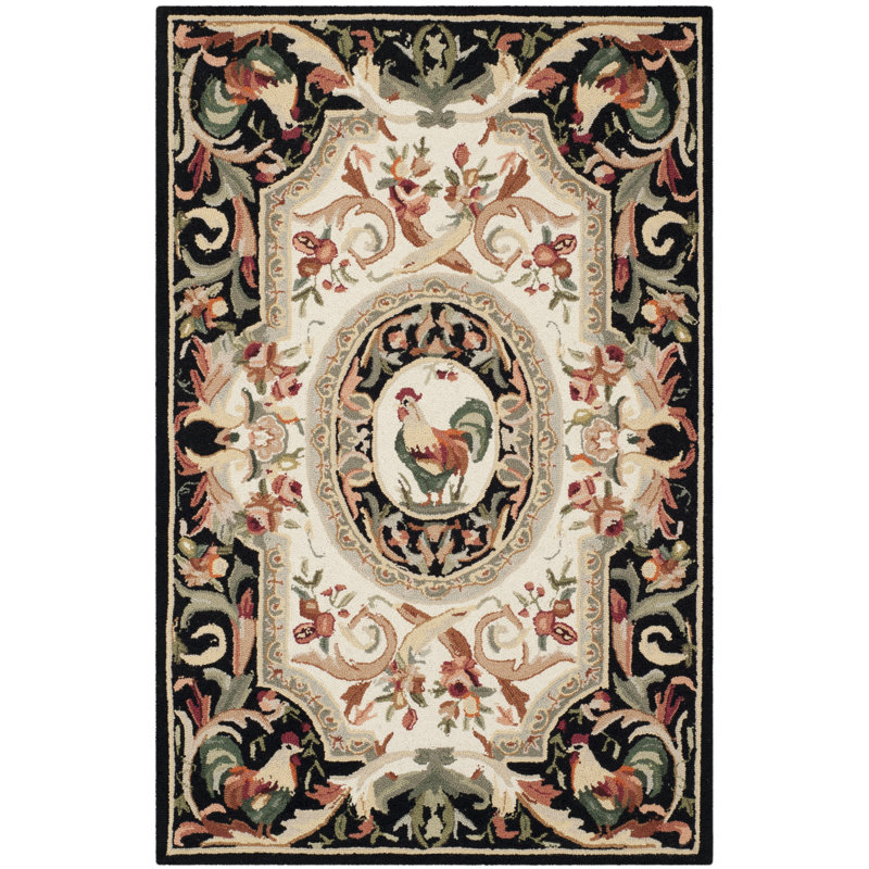 Tapis floral en laine crocheté à la main Kinchen, Rectangle 2 pi 9 po x 4 pi 9 po