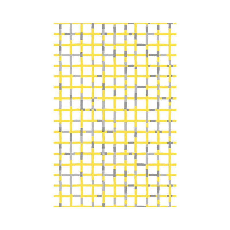 Grid Lines Illuminating Yellow Ultimate Grey - Wrapped Canvas Graphic Art - Wrapped Canvas Print