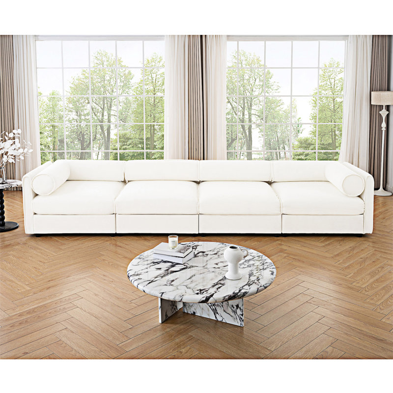Modular Sectional Sofa With Storage, White