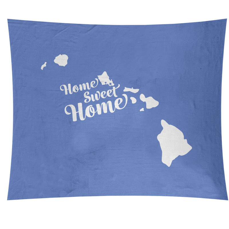 Tapisserie murale honolulu doux pour la maison, H 51 po x l 60 po, Bleu