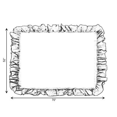 Nappe One Allium Way® 100% lin lavable avec bordure à volants, rectangle 60 po x 80 po naturel