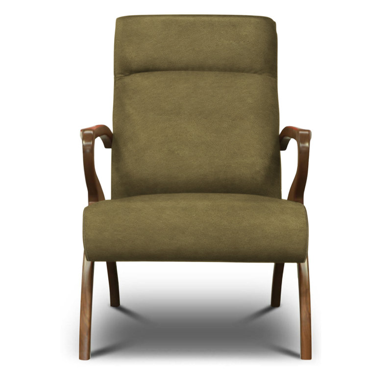 Adele Leather Armchair, Hare Verdecca Genuine Leather, Espresso