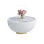 Table de bout moderne avec plateau en cuir fritté et plateau en cuir avec base en métal, table d'appoint luxueuse pour le salon (chaque plateau a un motif gris unique)-2082036099