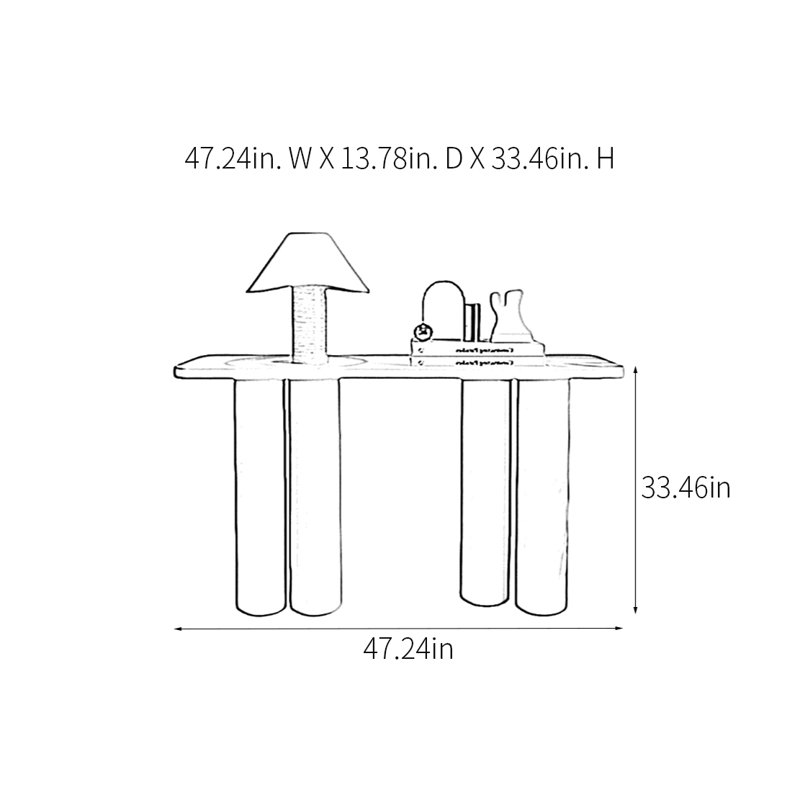 Console Modern Minimalist Art, H 33,46 po x l 47,24 po x P 13,78 po