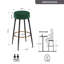 Modern Velvet Bar Stool with Gold Footrest and Black Metal Legs, Counter Height Kitchen Stool-1462102458