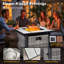 Ensemble de conversation en osier pour 7 personnes avec foyer et coussins Lovall-551472441