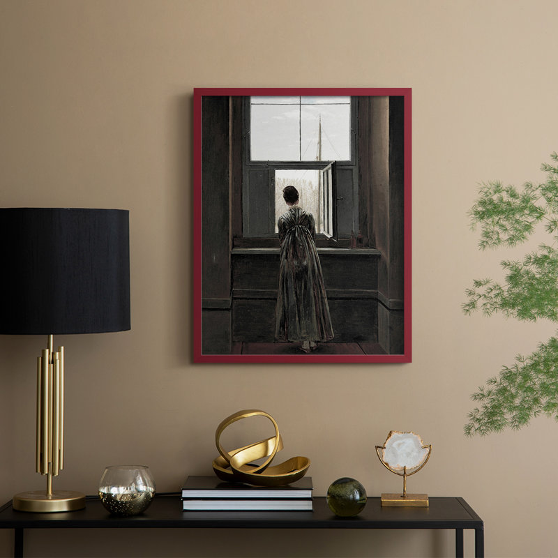 "Vintage Landscape CCXLII", H 21 po x l 17 po, Rouge