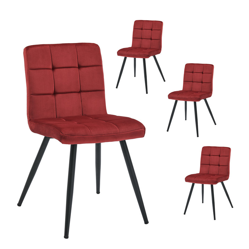 Chaise d'appoint rembourrée en velours Furst, Rouge