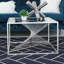 71cm Slim CoffeeTable for Living Room Furniture, Metal Centre Table with Glass Tabletop-90963188