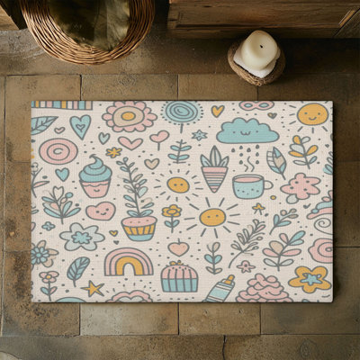 Tapis tressé Subtle Doodle