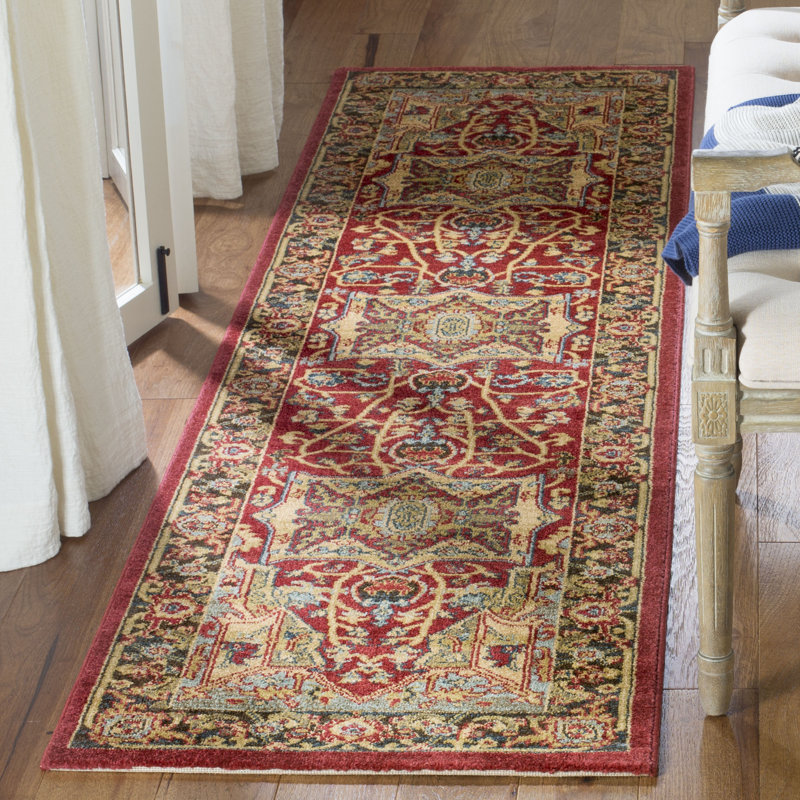 Pennypacker Oriental Natural/Navy Area Rug, Runner 2'2" x 8'