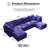 137.8" W 6 - Piece U Shape Upholstered Sectional Sofa Oversized 6-Seater Modular Sofa With Ottomans-473902261