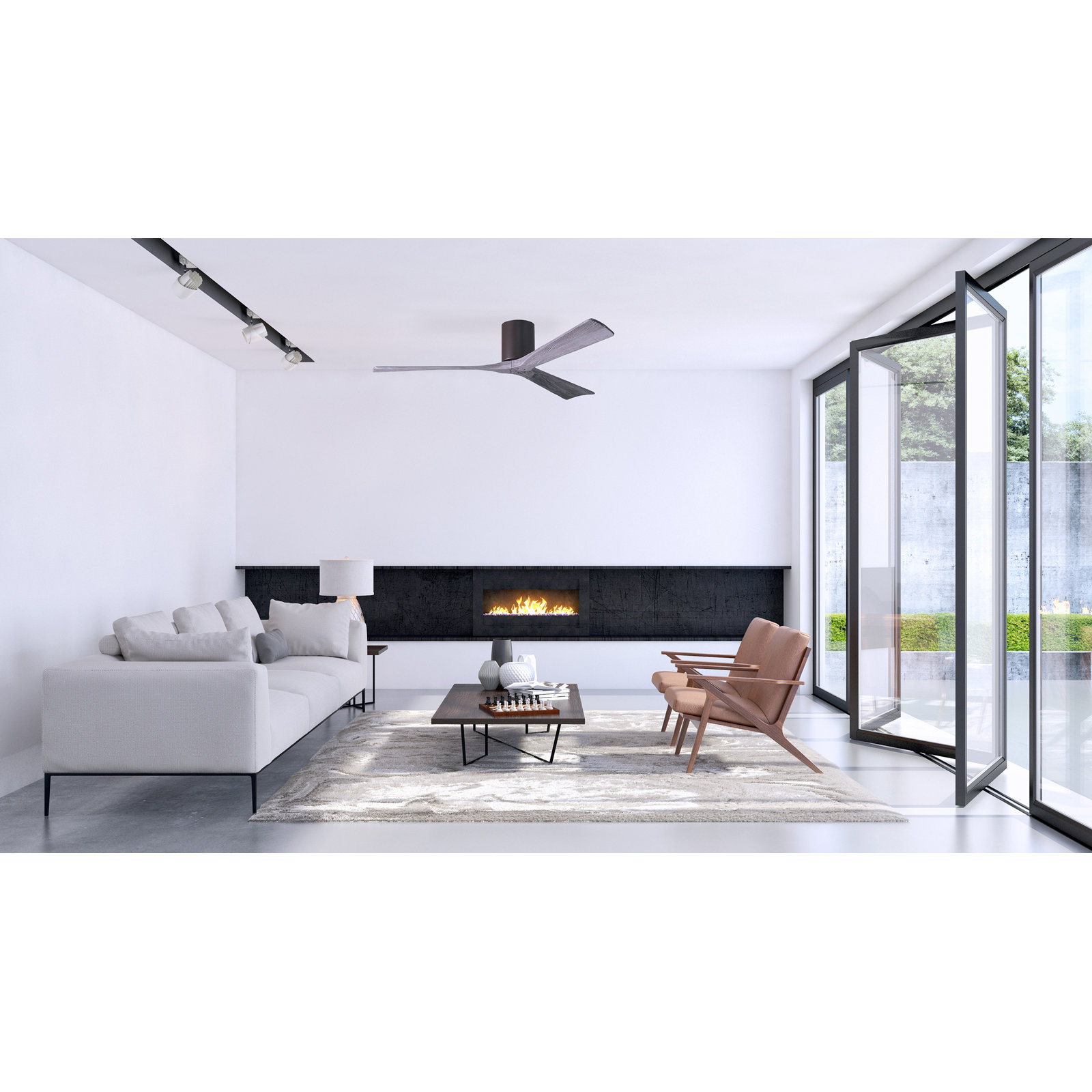 Olivier 3 Blade Ceiling Fan, Textured Bronze, Barn Wood Tone, 60"