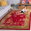 Tapis floral rouge / vert en laine / coton touffeté à la main Shrinivas-404335616