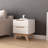 18.89 In. White And Natural Oak Rectangle Wood End Table With 2 Drawers