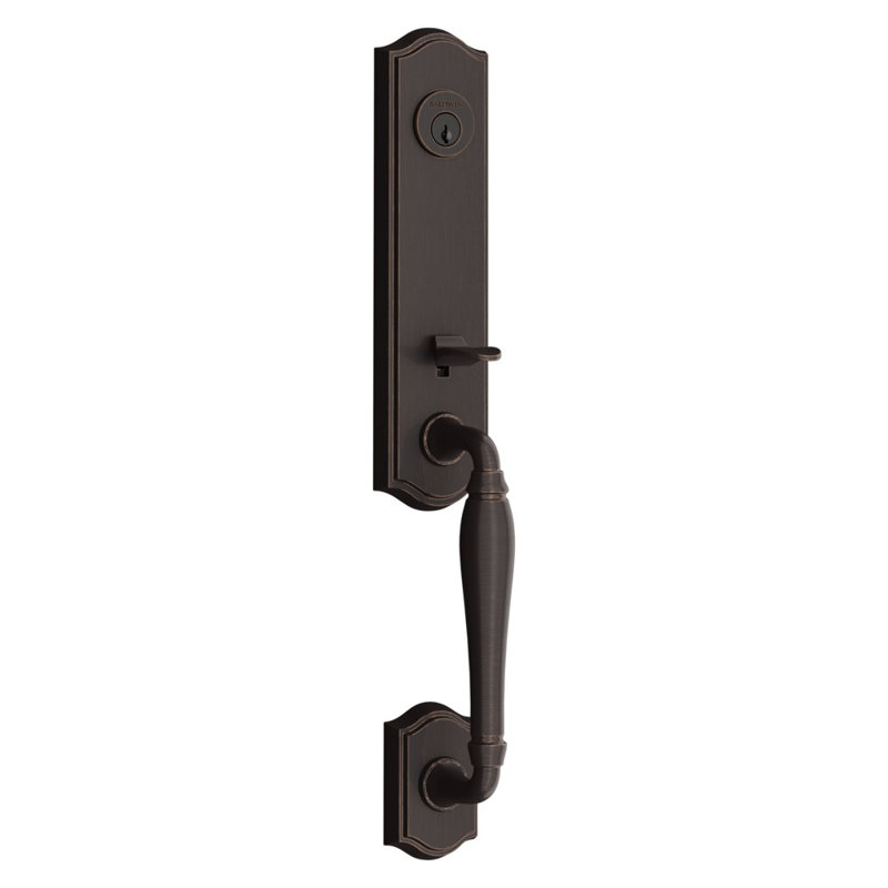 Polished Brass Traditional Keyless Door Handleset