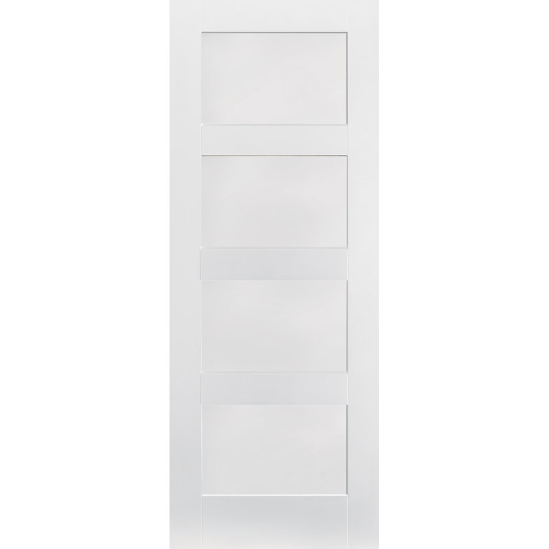 Shaker 4P Primed White Internal Door, 198.1cm H x 53.3cm W x 3.5cm D