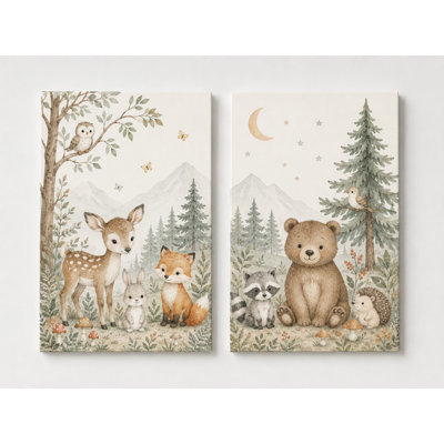 Grand ensemble de 2 animaux muraux Woodland