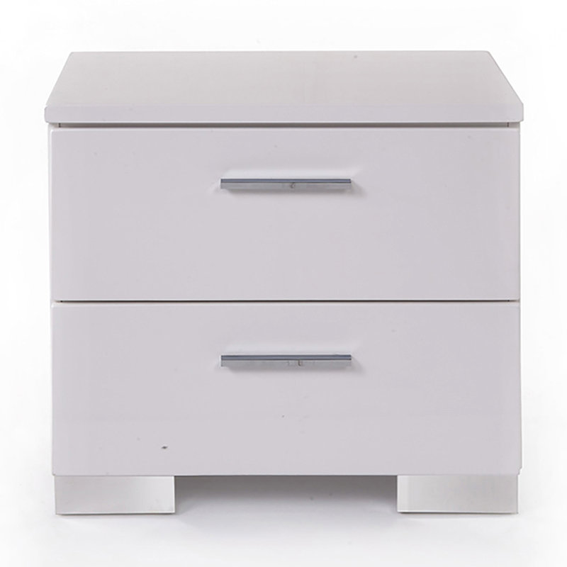 Table de chevet blanche et blanche avec 2 tiroirs parfaitement fonctionnels