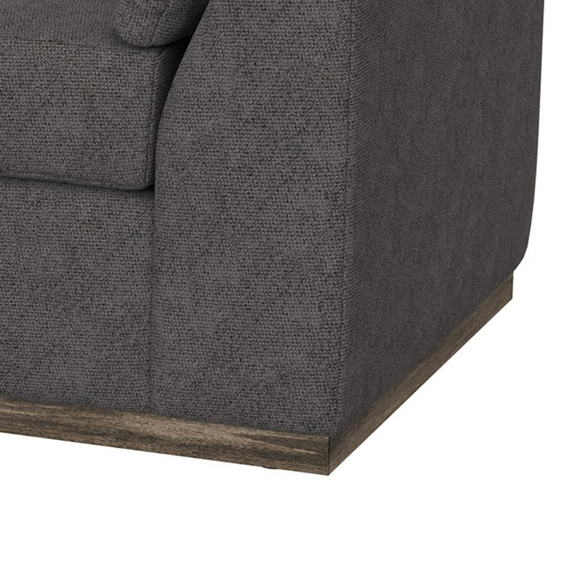 Structure et base en bois Romul, canapé, Mélange de polyester gris, H 36,5 po x l 68,5 po x P 38,5 po