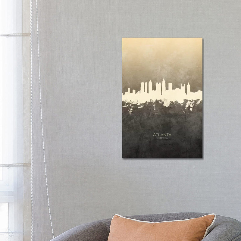 Atlanta Georgia Skyline Taupe by Michael Tompsett - Wrapped Canvas Print, 66.04 cm H x 45.72 cm W x 1.91 cm D