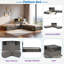 L-shaped Platform Bed With Storage Cabinets, Desk, Trundle And Led Light-1899646534
