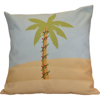 Coastal Christmas Outdoor Reversible Throw Pillow