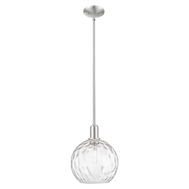 Mini-luminaire suspendu 1 lumière Arcadia - Sevier, Nickel satiné brossé, H 8,75 po x l 10 po x P 10 po