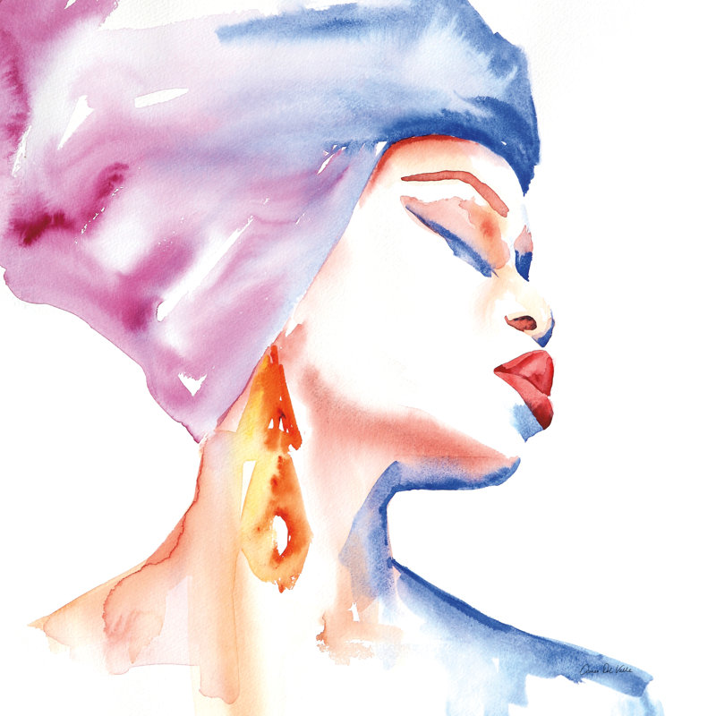 Woman In Purple Crop by Aimee Del Valle - Wrapped Canvas Painting, 30cm H x 30cm W x 3.8cm D