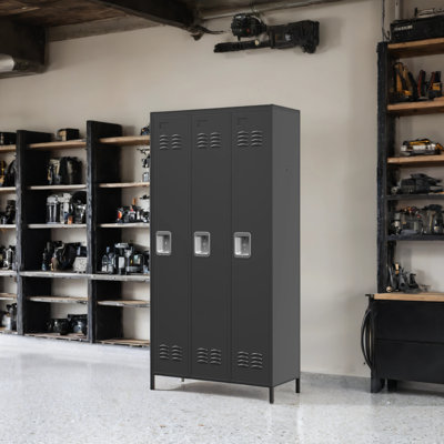Casiers de rangement autoportants en métal à 3 portes avec serrures de porte