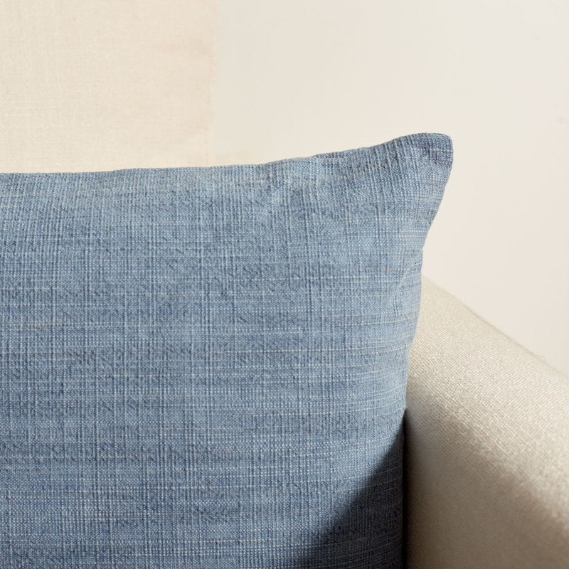 Rectangular Cotton Pillow Cover & Insert, Blue Gray