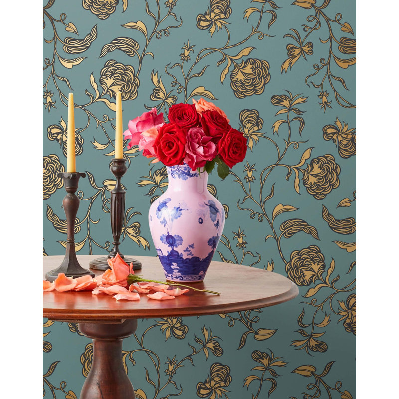 Trellis Wallpaper | Traditional / Roll - 27" x 30', Sky