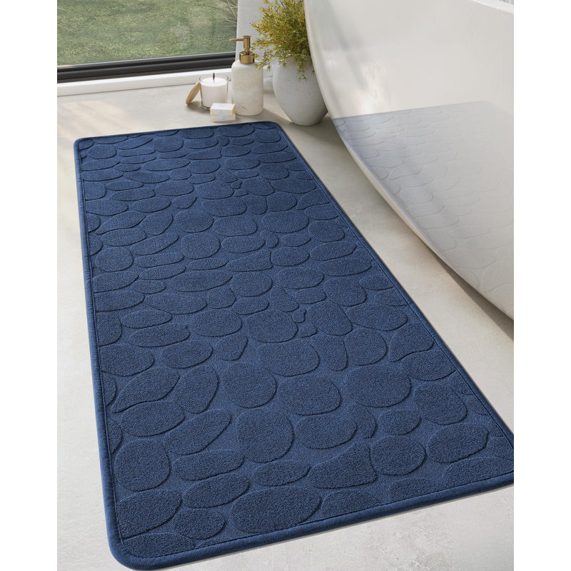 Emslie Non Slip Rubber Bath Rug, 20"W x 47"L, Blue
