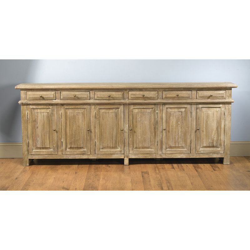 Gything 95" 6-Drawer Sideboard, Weathered Sand