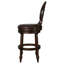 Tabouret de bar en bois à dossier haut de 31 po avec siège pivotant rembourré, détails décoratifs ouverts à siège rond, restauration automatique à 180 degrés, pieds tournés qui ajoutent un attrait visuel, cadre confortable sur structure solide,