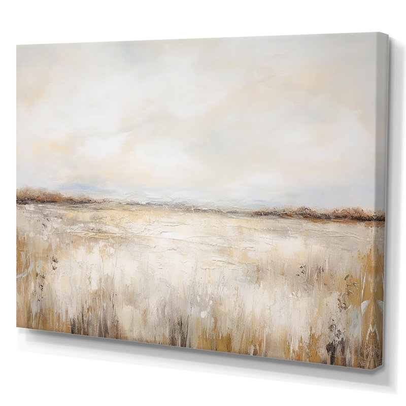 Décoration murale Pairies Minimalisme, charme de campagne I - Prairies, H 16 po x l 32 po x P 1 po, Toile tendue