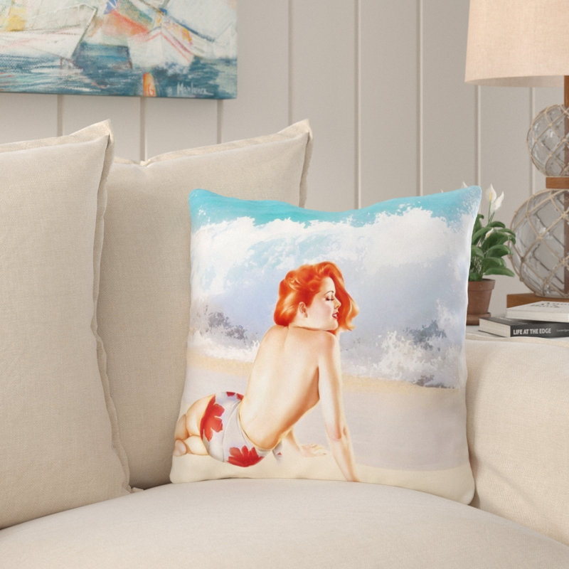 Coussin décoratif pin-fille Evelyn, Microsuède, Intérieur