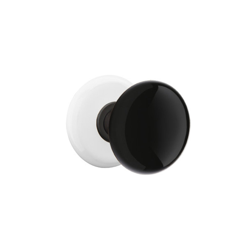 Privacy (Bed & Bath) Ebony Knob with Porcelain Rose, Oil Rubbed Bronze