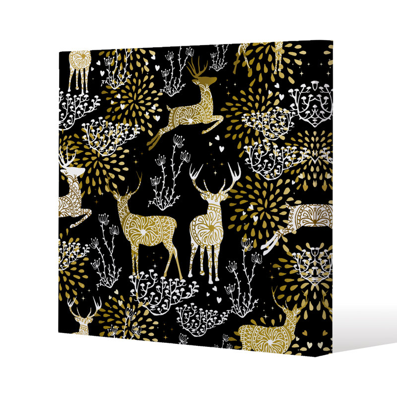Golden Christmas - Wrapped Canvas Print, 46cm H x 46cm W