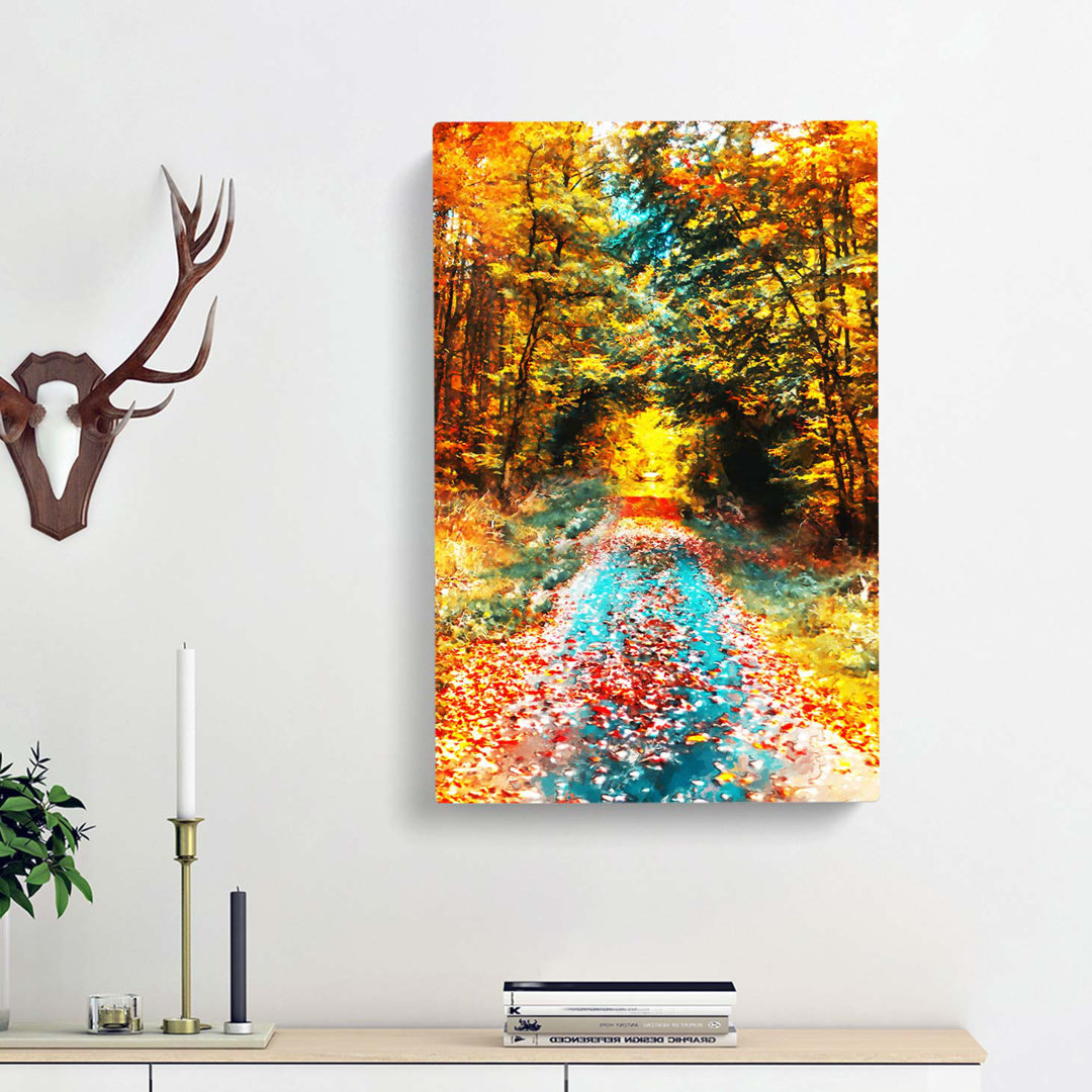 Endless Autumn Forest in Germany in Abstract - Wrapped Canvas