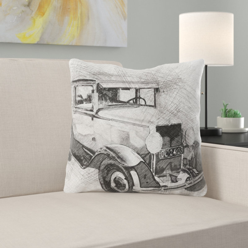 Housse et insert de coussin carré Keera Car, Microsuède, Intérieur
