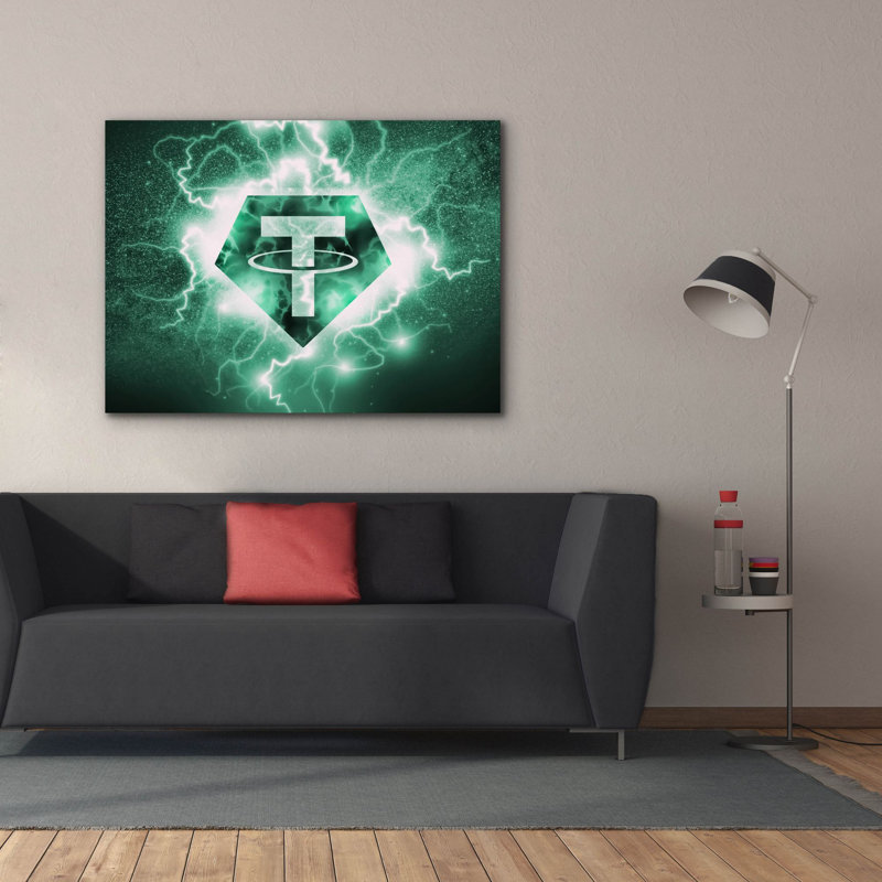 'Crypto Eclipse Tether Usdt' by Epic Portfolio, Canvas Wall Art, 40" H x 54" W x 1.5" D