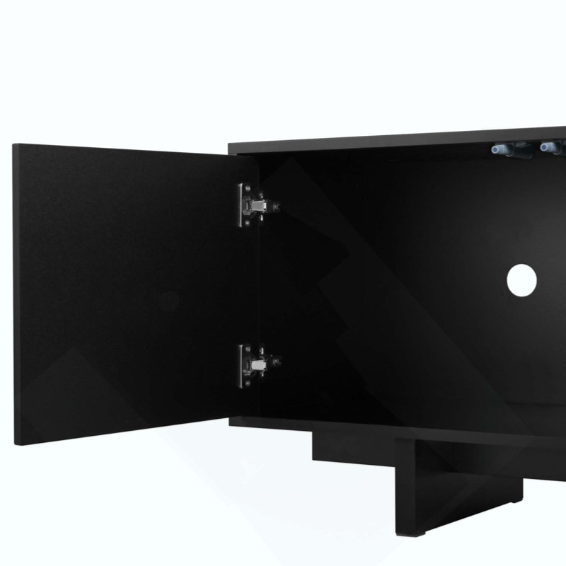 Leathia 69.6'' Wood TV Stand For Tvs Up To 75", Black