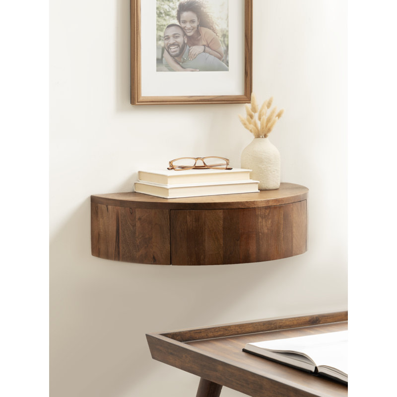 Lought Solid Wood End Table, Dark Brown Wood