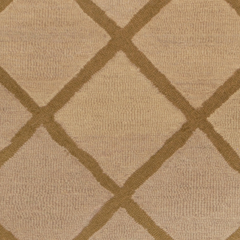 Tapis brun / vert en laine touffeté à la main