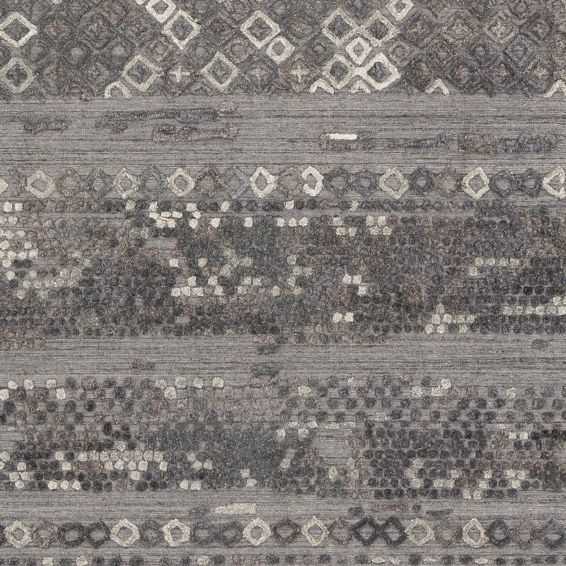 Tapis gris / gris anthracite fait à la main Paxson, Rectangle 2 pi x 3 pi