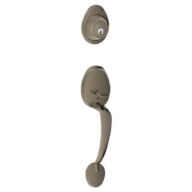 Ensemble de poignée d'extérieur avec pêne dormant J Series (partie intérieure vendue séparément), Étain antique