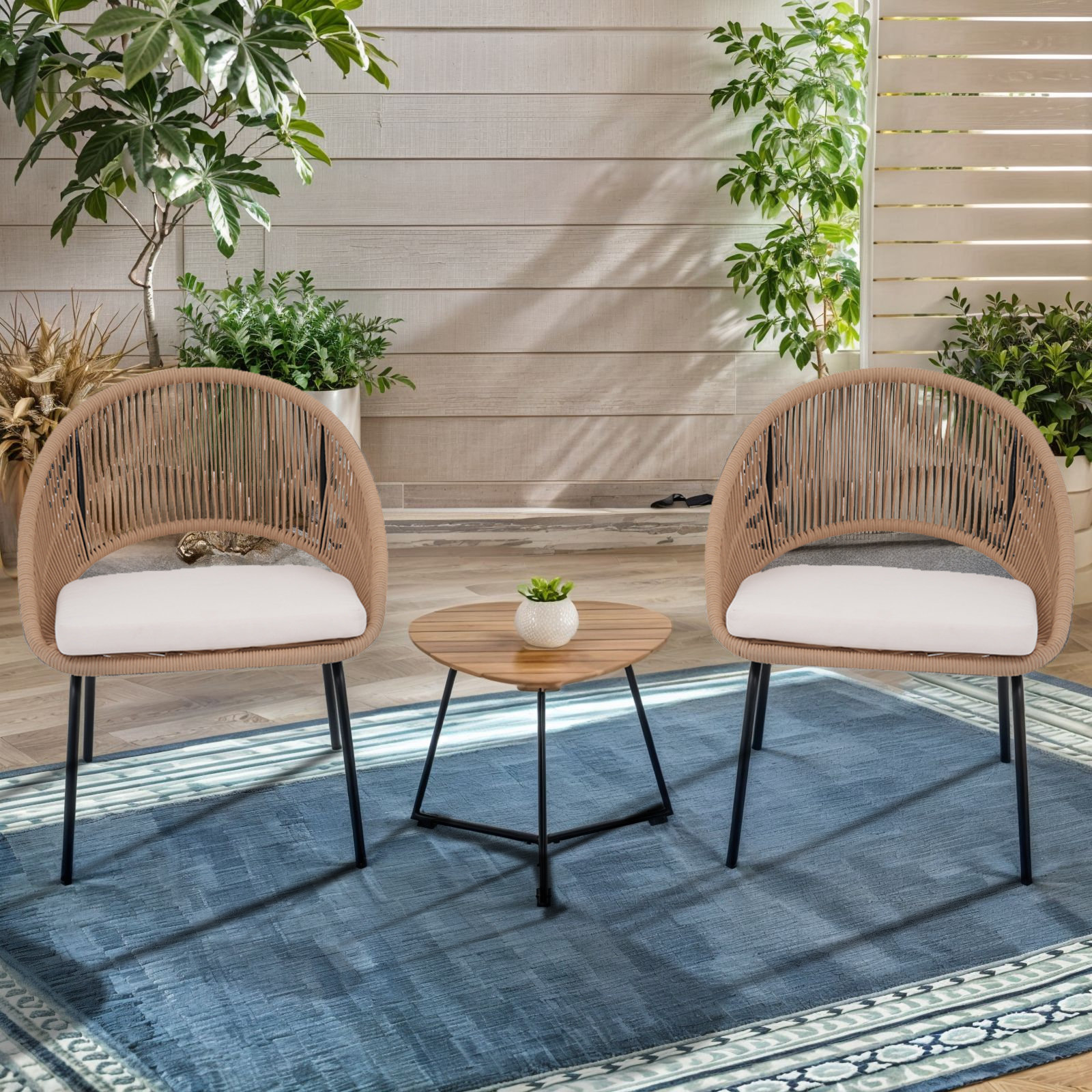 Bay Isle Home™ Patio Conversation Set Outdoor Wicker Furniture Sets ...