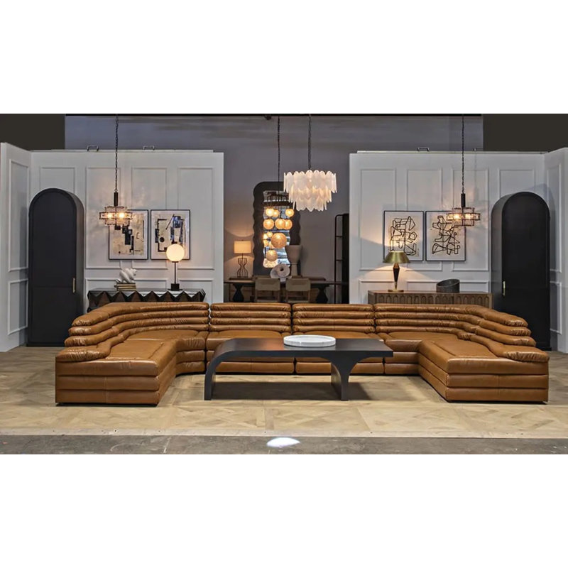 Bandera Sofa, Cl, Roche Tan Leather, Left Hand Facing