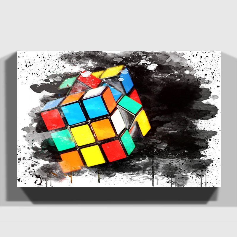 Rubik Cube - Wall Art, 70cm H x 100cm W, Wrapped Canvas